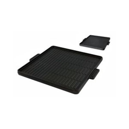 PIASTRA DI COTTURA QUADRA DOUBLE FACE CM 30X30 GHISA SMALT.