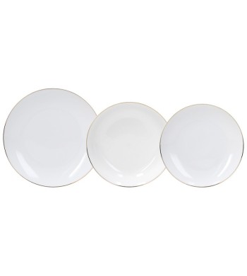 SERVIZIO TAVOLA 18 PZ.METROPOLIS FASCETTA ORO