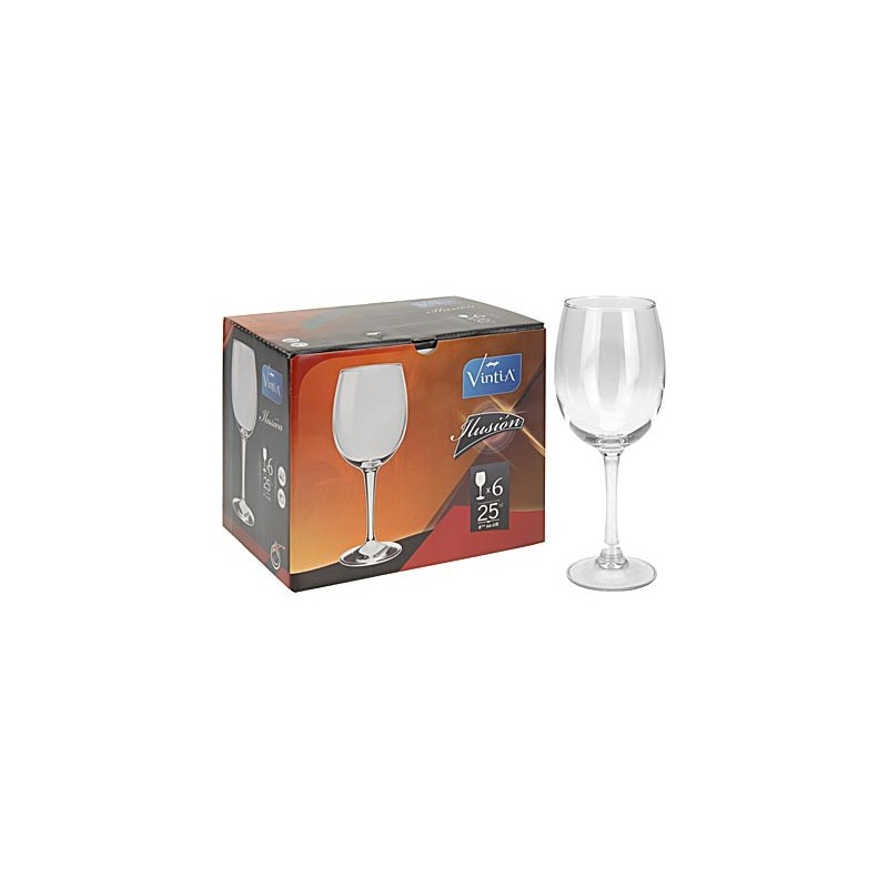 CONFEZIONI 6 CALICI VETRO 25 CL VINTIA