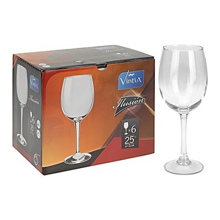 CONFEZIONI 6 CALICI VETRO 25 CL VINTIA