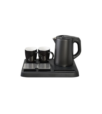 SET BOLLITORE 0.8L VASSOIO +2 TAZZE NERO 'WK9102' 1360W EV